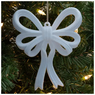 WREATH ACCENT | FLOCKED BOW ORNAMENTS SETS | LIGHT BLUE