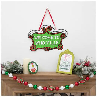 WREATH SIGN | Welcome To Who-Ville Metal Sign | 10.5" H x 16" W | 6440010
