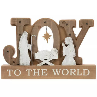 WREATH ACCENT | JOY NATIVITY LIGHT UP WOOD DECOR/CENTERPIECE/ATTACHMENT (Copy)