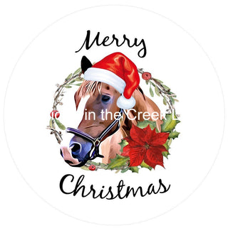 Vinyl Decal | Merry Christmas Horse | Christmas | Winter