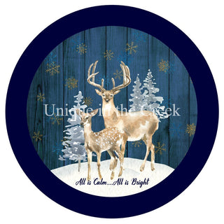 Vinyl Decal | All Is Calm, All Is Bright | Deer | Christmas | Winter