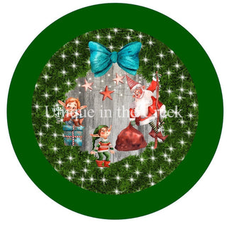 Décalcomanie vinyle | Père Noël et Elfes | Bienvenue | Hiver | Noël