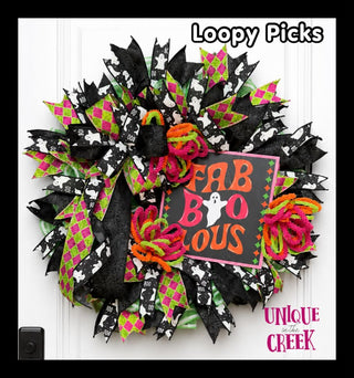 DIY WREATH KIT | FABOOLOUS GHOST | HOT PINK/ORANGE/LIME/BLACK/WHITE | HALLOWEEN | KIT051FH-26CAN