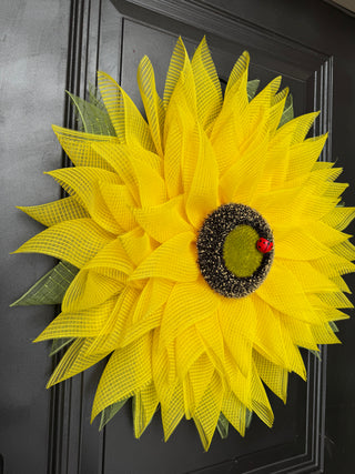 WREATH KIT | PRE-CUT DECOMESH | SUNFLOWER JUTE | YELLOW/MOSS GREEN | KIT001SUN-26