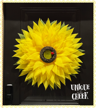 WREATH KIT | PRE-CUT DECOMESH | SUNFLOWER JUTE | YELLOW/MOSS GREEN | KIT001SUN-26