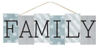 WREATH SIGN | 14"L X 4.75"H | FAMILY BLOCK SIGN | ACCESSORIES | WOOD | AP7033