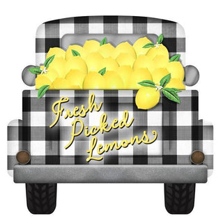 WREATH SIGN | 12"L X 11.5"H | FRESH PICKED LEMONS | TRUCK | SUMMER | SPRING