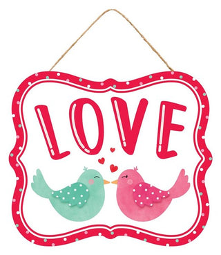 WREATH SIGN | 10.5"L X 9"H | LOVE BIRDS | FANCY FRAME | VALENTINES