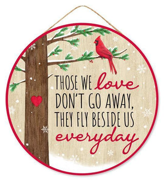 WREATH SIGN | 10.5"DIA MDF THEY FLY BESIDE US SIGN | RED/GREEN/BROWN/BLACK | AP7239