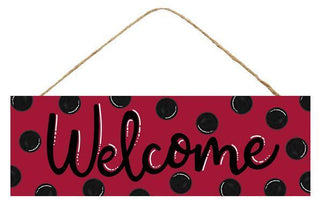 WREATH SIGN | 15"L X 5"H | WELCOME | POLKA DOTS | EVERYDAY