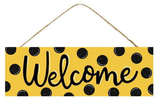 WREATH SIGN | 15"L X 5"H | WELCOME | DOTS | SIGNS