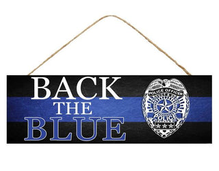 WREATH SIGN | 15"L X 5"H | BACK THE BLUE | POLICE | AP806903