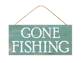 WREATH SIGN | 12.5"LX6"W | GONE FISHING| WREATH SIGN | AP8108