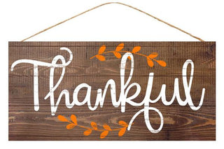 WREATH SIGN | 12.5"LX6"W | THANKFUL | FALL/THANKSGIVING | AP8170