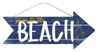 Wreath Sign | 16" X 6.5" | GONE TO THE BEACH | ARROW SIGN