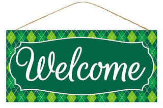 WREATH SIGN | 12.5"L X 6"H | WELCOME | EVERYDAY | ACCESSORIES | WOOD | AP8367