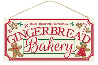 WREATH SIGN | 12.5"LX6"W | GINGERBREAD BAKERY SIGN | AP8727