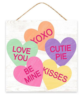 WREATH SIGN | 10" SQUARE | CANDY HEARTS | CIRCLE | WOOD | AP8774