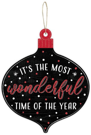 WREATH SIGN | 12"H X 10"L | MOST WONDERFUL TIME | ORNAMENT | WINTER | CHRISTMAS | AP895902