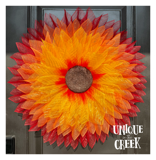 WREATH KIT | SUNRISE FLOWER  | 2 TONE RED/ORANGE/YELLOW | KIT026SF-26CAN