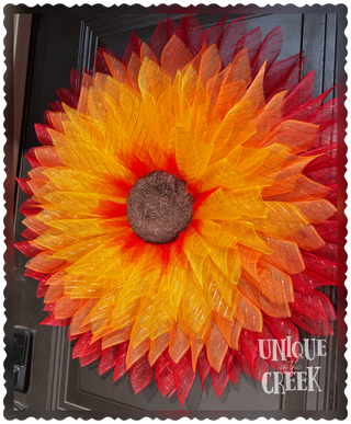 WREATH KIT | SUNRISE FLOWER  | 2 TONE RED/ORANGE/YELLOW | KIT026SF-26CAN