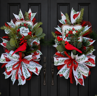 WREATH KIT | DOUBLE CARDINAL SWAG - GREENERY | SAGE/RED/WHITE | KIT042-26