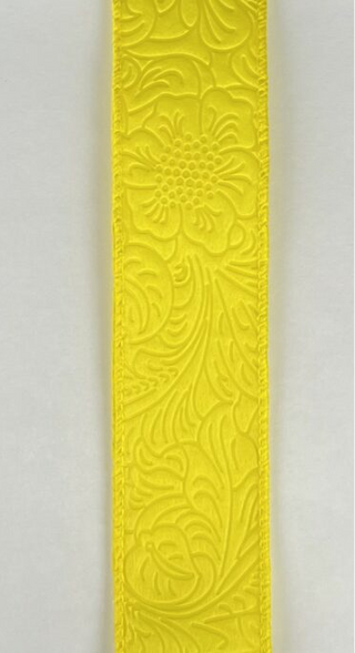 RIBBON | 1.5 "X 10YD | FLORAL EMBOSSED | DAFFODIL YELLOW | 42466-09-22