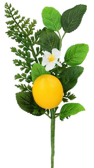 ORNAMENTS | PICK/SPRAY | 10"L Mixed Greenery Lemon Pick |  ACCESORIES | EC8254