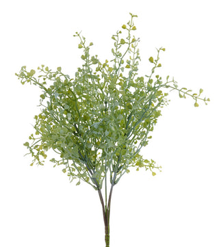 WREATH ACCENT | 15"L PLASTIC MINI LEAF BUSH | DUSTY GREEN | FG6630H1