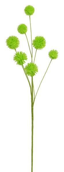 WREATH ACCENT | 19"L FLOCKED POMPOM SPRAY X7 | LIME GREEN | ACCESSORY