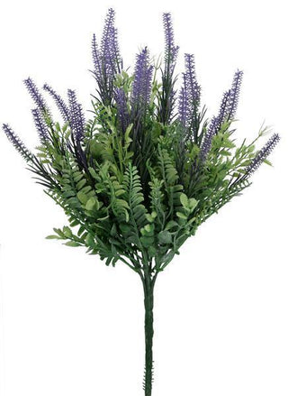 WREATH ACCENT | 17"L Mixed Leaves &amp; Spike Bush | LAVENDER | ACCESSORIES