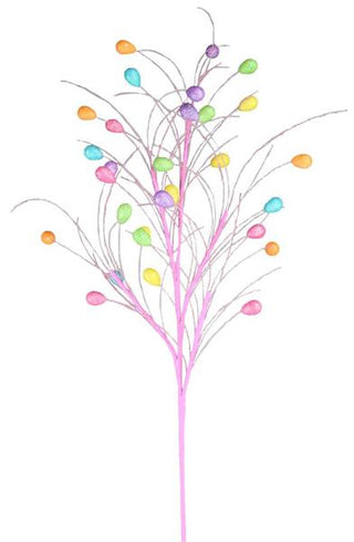 WREATH ACCENT | 31"L GLITTER EASTER EGG/GRASS SPRAY | ORG/YLLW/PNK/LAV/GRN/BLUE | HE41232C