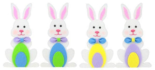 WREATH ATTACHMENT | 10"H X 5.5"W FELT BUNNY W/EGGS | EASTER | ASSORTED COLORS | ACCESSORIES | HE7162