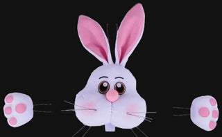 WREATH ACCENT | 3 Piece BUNNY Decor Kit | WHITE/PINK/BLACK | HE739634