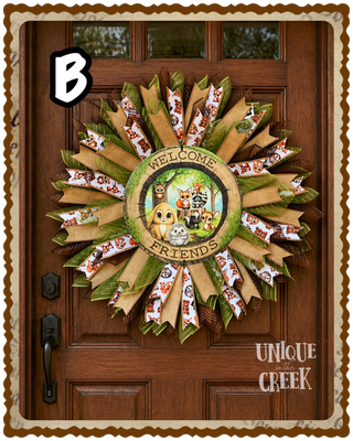 WREATH KIT | WELCOME FRIENDS 12" SIGN | FOREST ANIMALS | KIT021-26can
