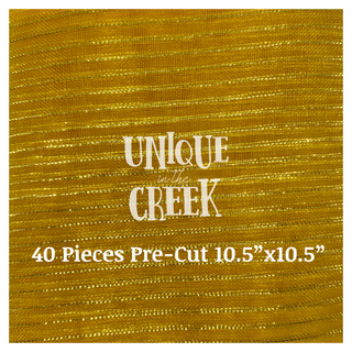 DECO MESH | 10.5"SQ FINE WEAVE METALLIC MESH SHEET | 40PC/BG | BRIGHT GOLD/GOLD | RF2643KH