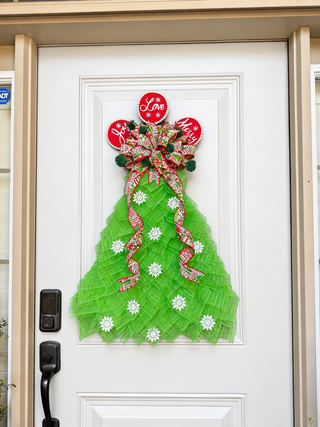 DIY WREATH KIT  | PATCHWORK CHRISTMAS TREE | RED/LIME/EMERALD/WHITE | KIT061PT-26CAN