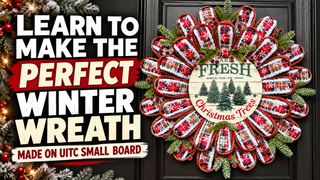 DIY WREATH KIT  | FARM FRESH TREES - DAISY CHAIN | MOSS/RED/WHITE/NATURAL | KIT067FT-26CAN