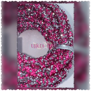WREATH ACCENT | 15FT | DIAMOND ROLL | RHINESTONES | BLING ROPE | PINK/SILVER | ACCESSORIES | MC506622
