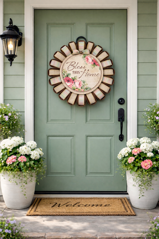 WREATH KIT | BLESS THIS HOME | Wht/Peach/Sage/Pink/Gold | KIT024-26can