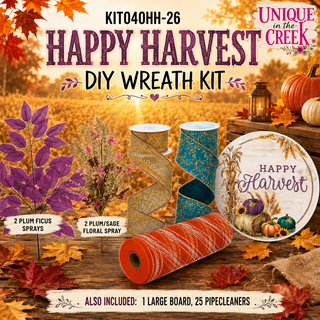 DIY WREATH KIT | Happy Harvest Fall | Mulberry/Cream/Orange/Gold | KIT040HH-26can