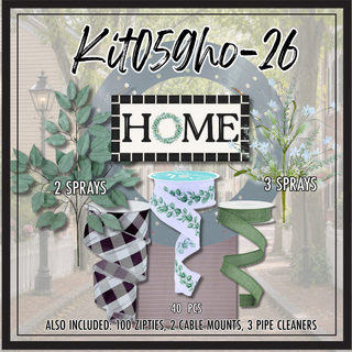 DIY WREATH KIT  | EVERYDAY - HOME | BLACK/WHITE/SAGE/NAT | KIT059HO-26CAN