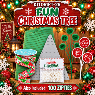 DIY WREATH KIT  | PATCHWORK CHRISTMAS TREE | RED/LIME/EMERALD/WHITE | KIT061PT-26CAN