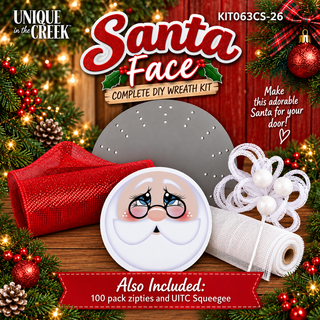 DIY WREATH KIT  | CHARACTER SANTA FACE | RED/WHITE | KIT063CS-26CAN