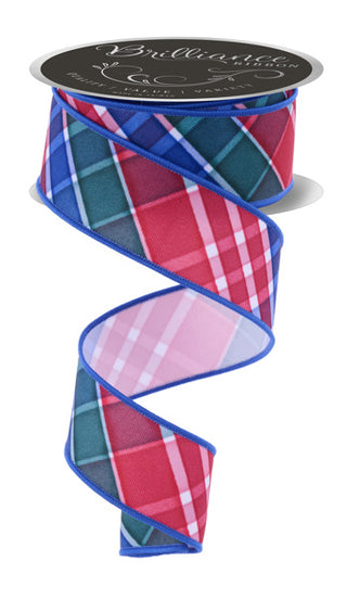 RIBBON | 1.5"X10YD BOLD PLAID | RED/ERMERALD/ROYAL BLUE | LS1114J5