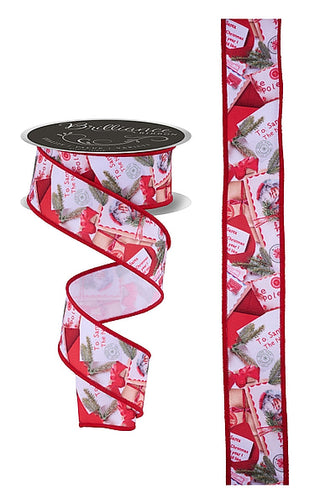 RIBBON | 1.5"X10YD | LETTERS TO SANTA | WHITE/RED/EMERALD | LS114956