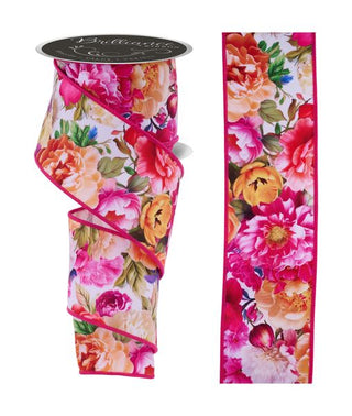 RIBBON | 2.5"X10YD | FLORAL  | BOLD MULTI-COLOR | LS1221RT