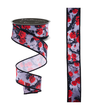 WREATH KIT | Welcome Skeletal/Roses | BL/RED/GR | HALLOWEEN | Kit033-26can