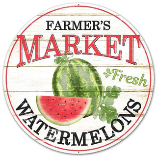 WREATH SIGN | 12"DIA | FARMER'S MARKET | FRESH WATERMELONS | SUMMER | ACCESSORIES | MD0343