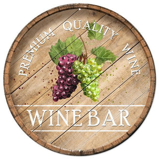 WREATH SIGN | 12"DIA WINE BARREL METAL SIGN | MD0698